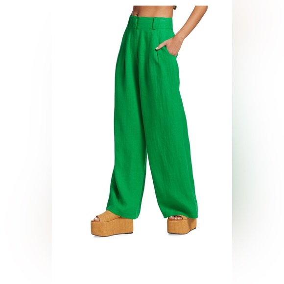 Simon Miller Bloo Pleated Linen Wide-Leg Pants XS - Picture 3 of 4